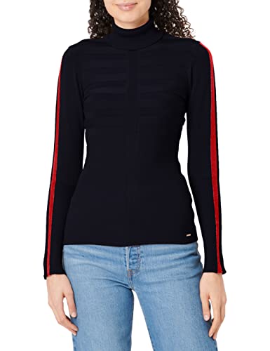 Morgan Langarmpullover mit Kontraststreifen Marine/Rot S von Morgan