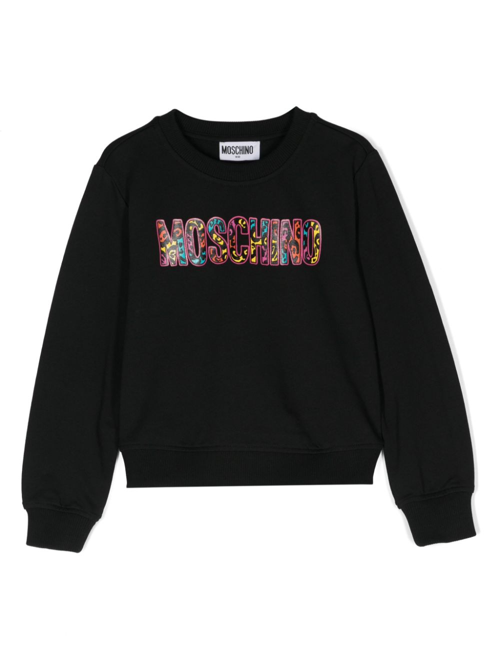 Moschino Kids Cropped-Sweatshirt mit Logo-Print - Schwarz von Moschino Kids