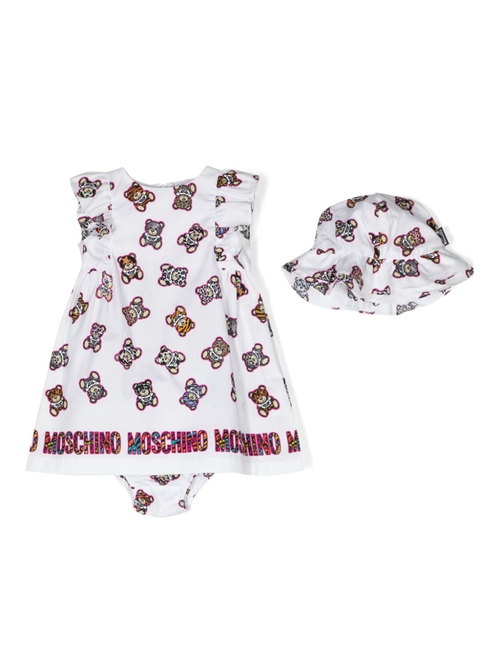 Moschino Kids Kleid mit Teddy-Print - Weiß von Moschino Kids