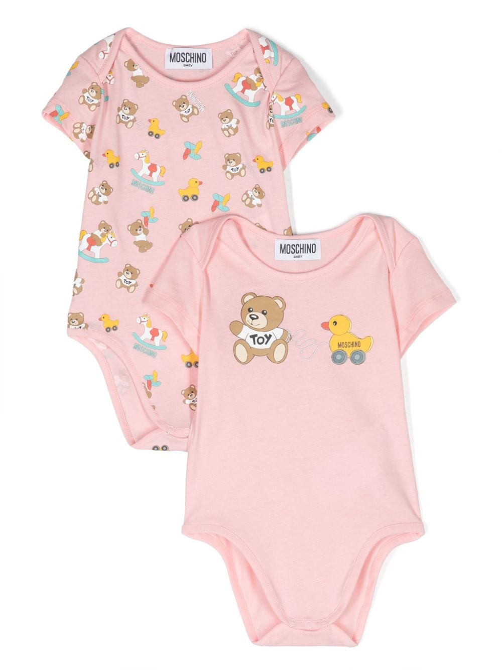 Moschino Kids 2er-Set Bodys mit Teddy und Ente - Rosa von Moschino Kids