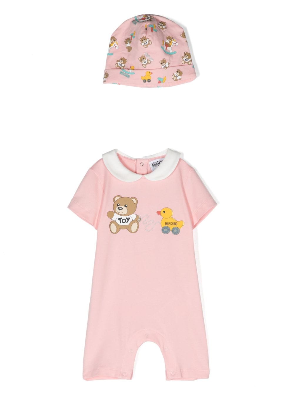 Moschino Kids Zweiteiliges Strampler-Set mit Illustrations-Print - Rosa von Moschino Kids