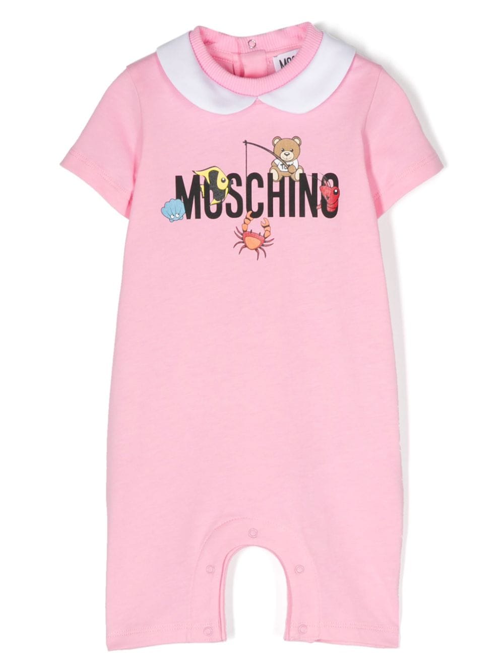 Moschino Kids Kurzer Strampler mit Logo-Print - Rosa von Moschino Kids