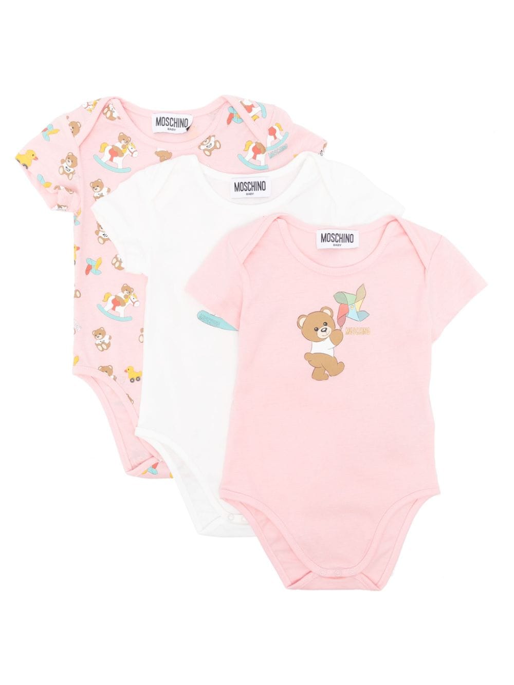 Moschino Kids Set aus Strampler und Lätzchen mit Print - Rosa von Moschino Kids