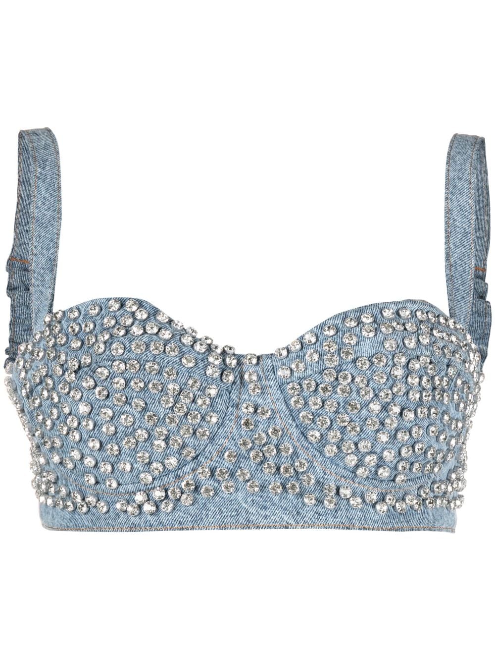 MOSCHINO JEANS Bikinioberteil mit Kristallen - Blau von MOSCHINO JEANS