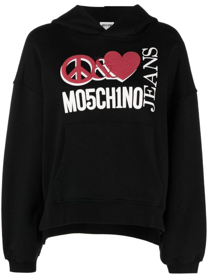 MOSCHINO JEANS Oversized-Hoodie mit Logo - Schwarz von MOSCHINO JEANS