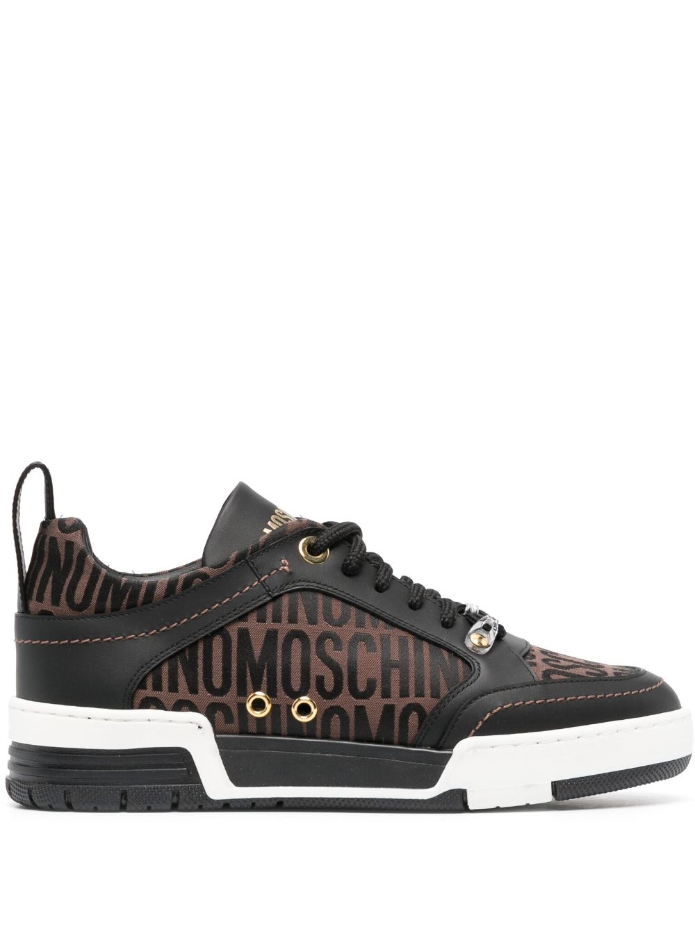 Moschino Sneakers mit Jacquard-Logo - Braun von Moschino