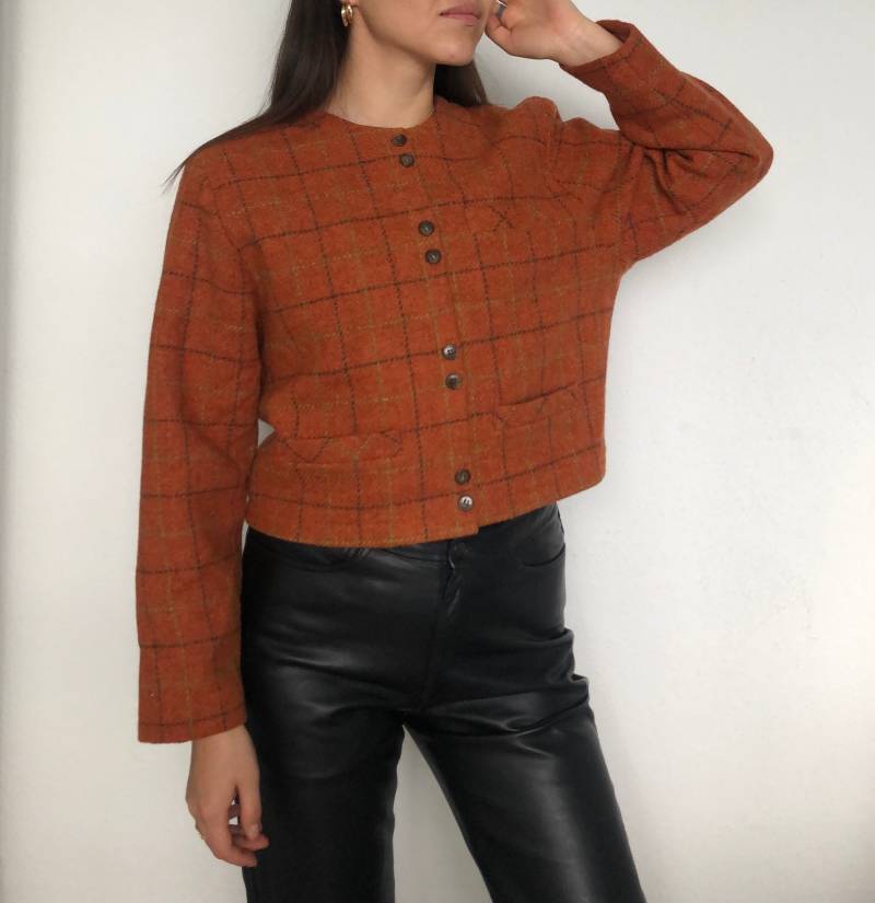 Vintage Wolle Blazer Cropped Größe M von MothLabVintage