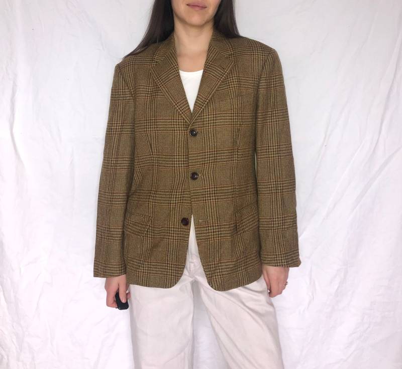 Vintage Wolle Kaschmir Blazer Wolljacke Größe M von MothLabVintage