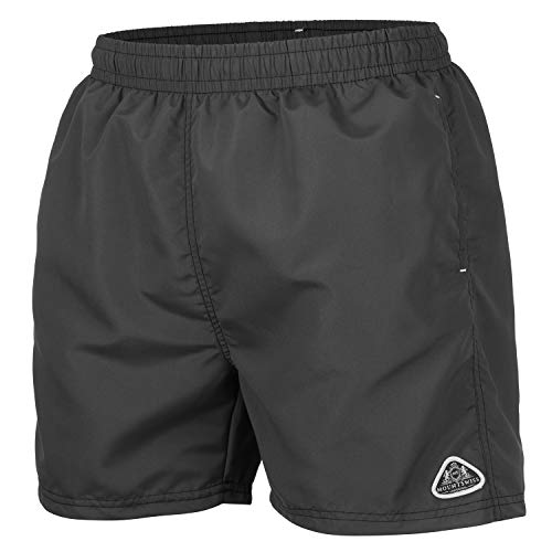 Mount Swiss Herren Badeshorts/Badehose Doubs bis 4XL mit Kordelzug, Dunkelgrau mit Gesticktem Logo, M von Mount Swiss