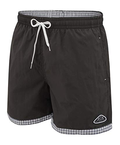 Mount Swiss hochwertige Badeshorts Lukas Herren Jungen mit Sun-Protection I Moderne Männer Badehose I Stylische Herren Shorts Schwimmen Freizeit Wassersport Beach I Farbe: Titanium, Gr. 5XL von Mount Swiss