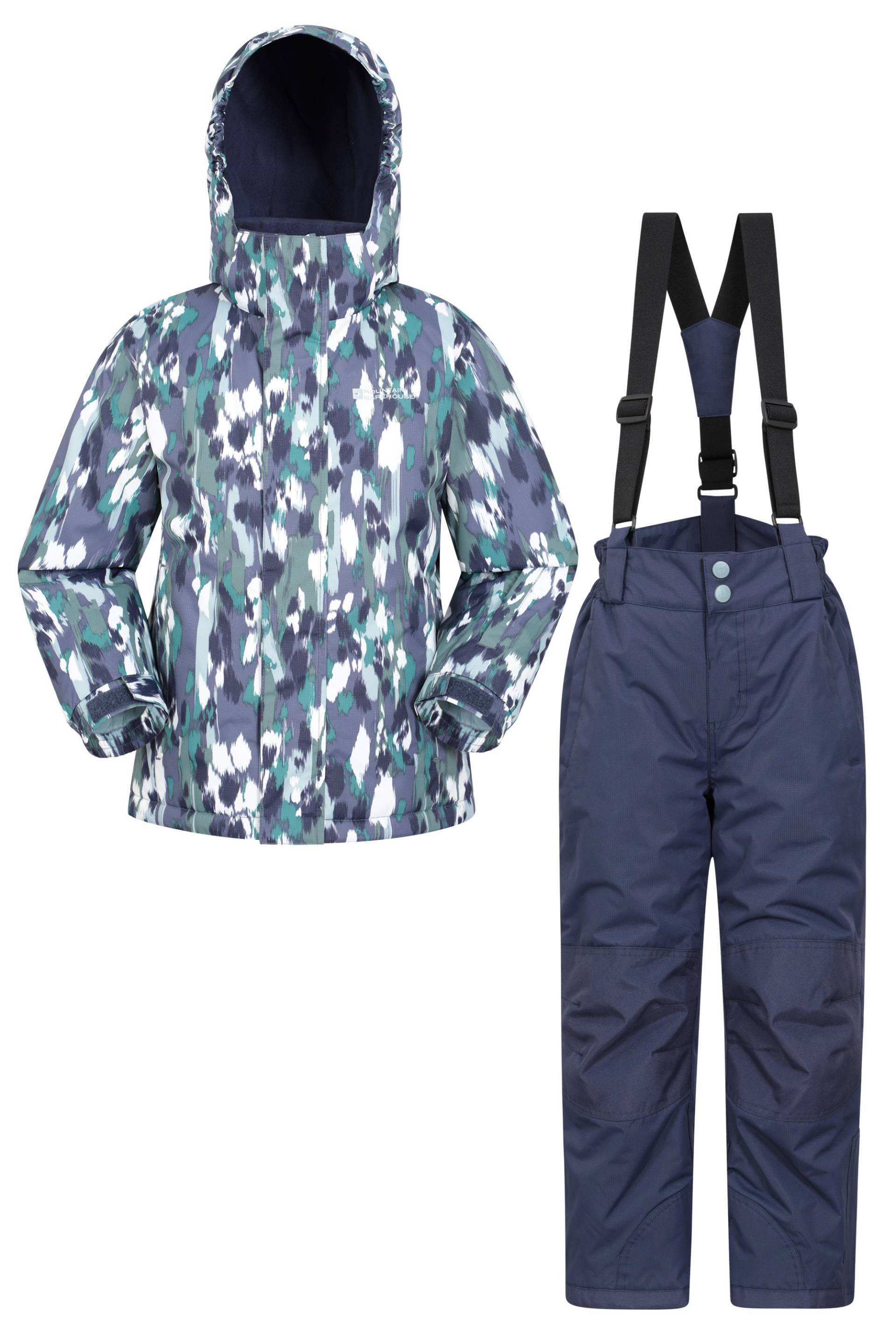 Gemusterte Kinder Skijacke und Hose Set - Khaki von Mountain Warehouse