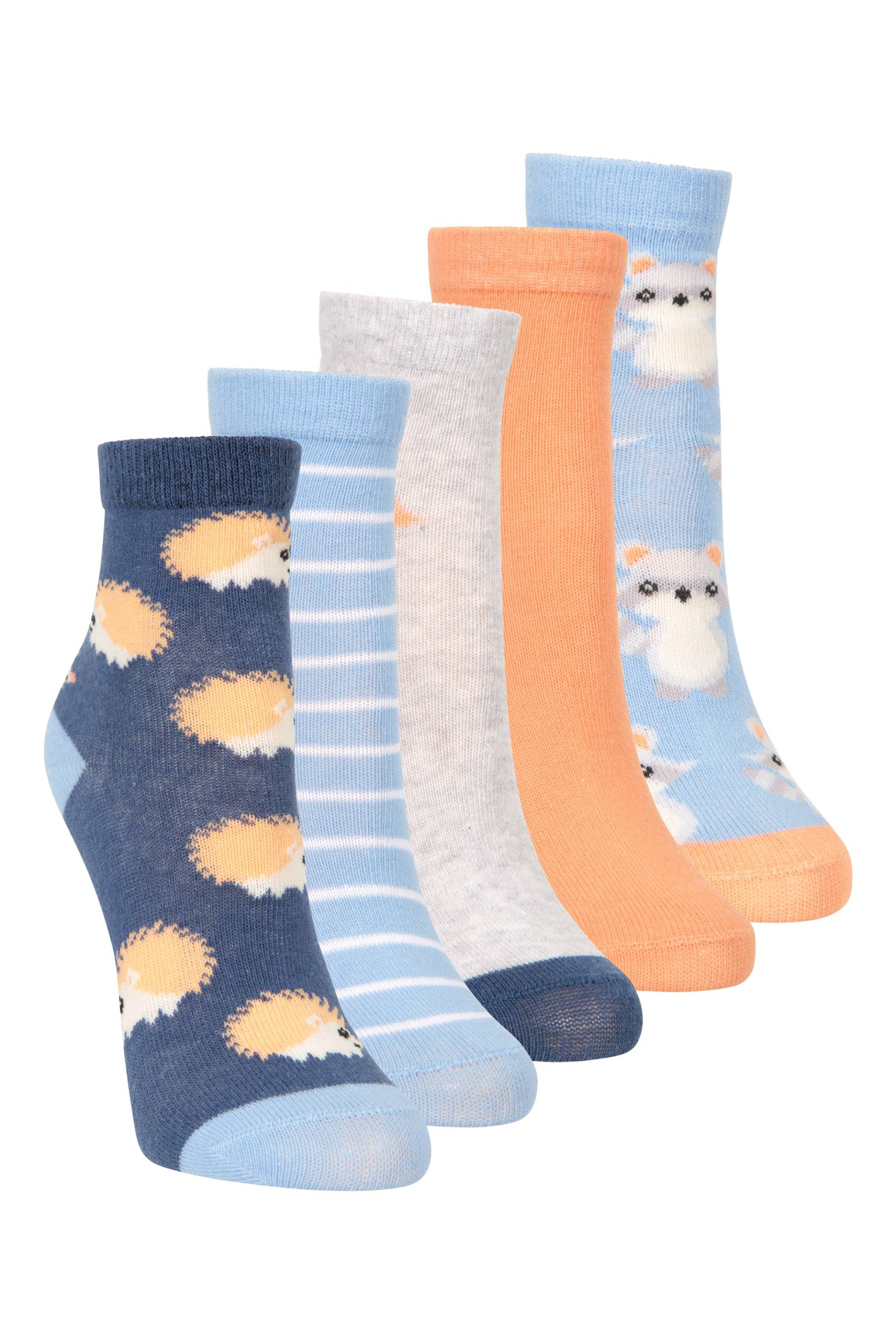 Gemusterte Kindersocken - 5er Pack - Blau von Mountain Warehouse