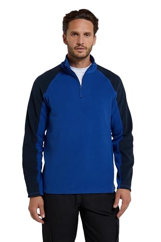 Mountain Warehouse Ashbourne Herren-Fleecepullover - Fleece-Sweater aus Microfleece für Herren, Anti-Fussel-Midlayer, Warm - Ideal für Outdoor, Winter, Sport, Wandern Kobalt 3XL von Mountain Warehouse