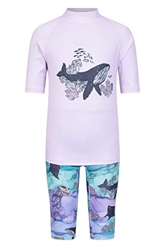 Mountain Warehouse Bedrucktes Kinder Bade-Set, UV-Schutz Shorts & Badeshirt, dehnbar, Rash Guard für Mädchen und Jungen Ocean Splash 2-3 Jahre von Mountain Warehouse