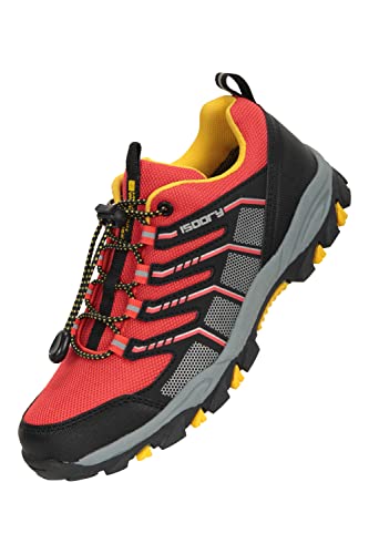 Mountain Warehouse Bolt Active wasserdichte Kinderschuhe - regenfeste IsoDry Sneaker mit Mesh-Obermaterial, Eva-Polsterung, für Jungen und Mädchen - ideal zum Wandern Dunkelrot 28 von Mountain Warehouse