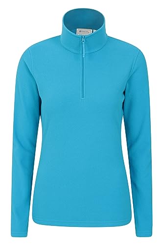 Mountain Warehouse Camber Fleece-Pullover für Damen - Warmer Damen-Pullover aus Baumwolle für den Winter mit Reisverschluss am Kragen, Outdoor-Pullover für Winter Kobalt XS von Mountain Warehouse