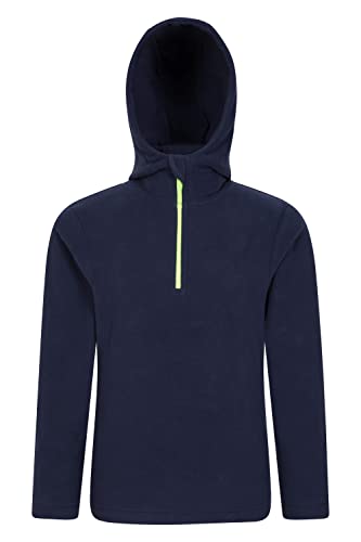 Mountain Warehouse Camber Microfleece-Kapuzenpullover für Kinder – atmungsaktive Jacke, schnell trocknend, Winter Marineblau 11-12 Jahre von Mountain Warehouse