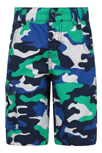 Mountain Warehouse Cargoshorts für Kinder - Kurze Hose aus 100% Baumwolle, Verstellbarer Bund, weiche Herbst Wintershorts, pflegeleicht - Für Camping, Reisen Intensiv Blau 13 Jahre von Mountain Warehouse