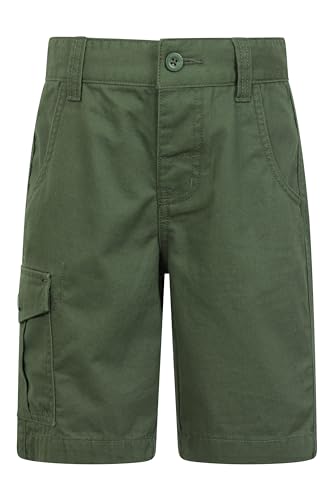 Mountain Warehouse Cargoshorts mit Print für Kinder - Sommershorts aus 100% Baumwolle, atmungsaktive Kurze Hose mit Naturfasern, pflegeleicht - Für Bergwandern, Camping Khaki 7-8 Jahre von Mountain Warehouse