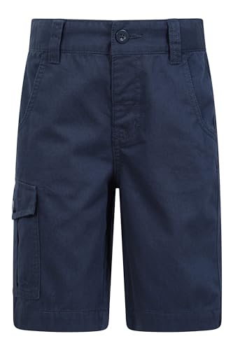 Mountain Warehouse Cargoshorts mit Print für Kinder - Sommershorts aus 100% Baumwolle, atmungsaktive Kurze Hose mit Naturfasern, pflegeleicht - Für Bergwandern, Camping Marineblau 9-10 Jahre von Mountain Warehouse