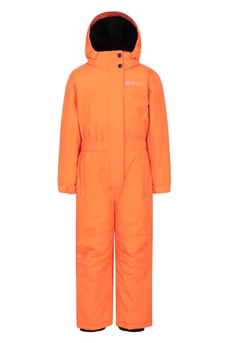 Mountain Warehouse Cloud Kinder Schneeanzug - Wasserdichter, einteiliger Winteroverall mit verschweißten Nähten & Fleece-Futter für Mädchen und Jungen Hell-Orange Kinder 104 DE (3-4 Jahre) von Mountain Warehouse