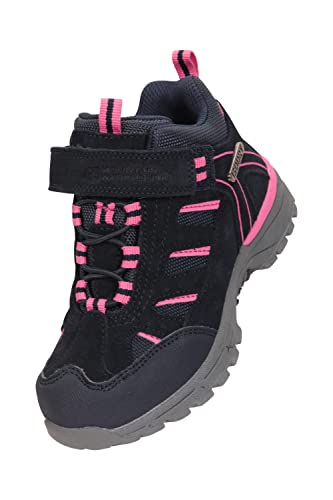 Mountain Warehouse Drift wasserdichte Kinder-Schuhe -Stiefel mit Schnürung für Jungen und Mädchen als Überschuh zum Wandern und bei Regen Marineblau 32 von Mountain Warehouse