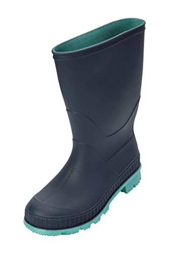 Mountain Warehouse Einfarbige Kinder-Gummistiefel - PVC-Regenschuhe für den Außenbereich, strapazierfähige Sohlen, weiches Jerseyfutter Marineblau 35 von Mountain Warehouse