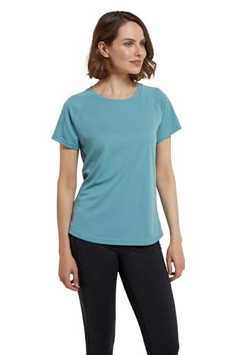 Mountain Warehouse Endurance Damen-T-Shirt - IsoCool Damen-T-Shirt mit UV-Schutz LSF 30+, atmungsaktives, leichtes T-Shirt für Damen - zum Joggen, Reisen & Freizeit Hellgrün 36 von Mountain Warehouse