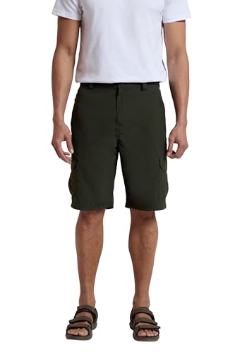 Mountain Warehouse Explore Herrenshorts - Schnelltrocknend, leicht, schrumpffreie und ausbleichsichere Wandershorts, 5 Taschen - Für Wandern, Safari, Strand, Herbst Khaki 58W von Mountain Warehouse