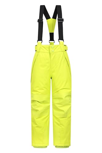 Mountain Warehouse Falcon Extreme Skihose für Kinder - Winterhose, Schneehose, wasserfeste Kinderhose, Schneegamaschen, Sicherheitstaschen- Für Skiurlaub Limette 7-8 Jahre von Mountain Warehouse