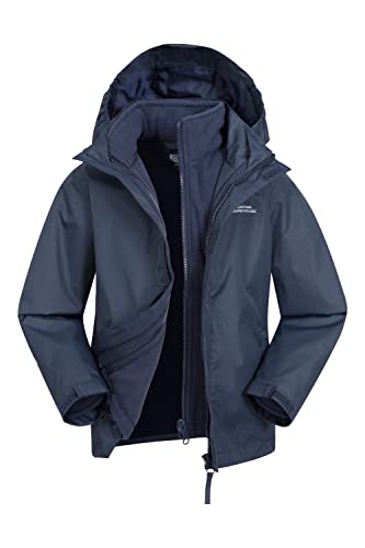 Mountain Warehouse Fell Regenjacke Kinder - 3-in-1 Jacke, atmungsaktive, wasserabweisende Wander-Regenjacke, Multifunktions- und Outdoor-Jacke für Jungen und Mädchen Marineblau 2-3 Jahre von Mountain Warehouse