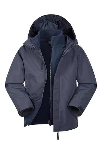 Mountain Warehouse Fell Regenjacke Kinder - 3-in-1 Jacke, atmungsaktive, wasserabweisende Wander-Regenjacke, Multifunktions- und Outdoor-Jacke für Jungen und Mädchen Marineblau 5-6 Jahre von Mountain Warehouse