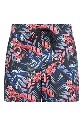 Mountain Warehouse Gemusterte Boardshorts für Damen - Pflegeleichte Badeshorts, Strandshorts mit verstellbarem Bund, leichte Badehose - Für Surfen, Pool, Schwimmen Grün Türki 46 von Mountain Warehouse