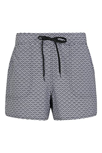 Mountain Warehouse Gemusterte Boardshorts für Damen - Pflegeleichte Badeshorts, Strandshorts mit verstellbarem Bund, leichte Badehose - Für Surfen, Pool, Schwimmen Schwarz Jet 36 von Mountain Warehouse