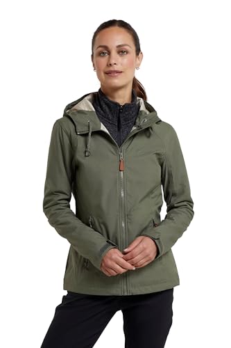 Mountain Warehouse Iona Softshelljacke Für Damen - Atmungsaktiv, leicht, verstellbares Oberteil, wasserbeständiger Regenmantel - Für Reisen und Wandern, Herbst Khaki 34 von Mountain Warehouse