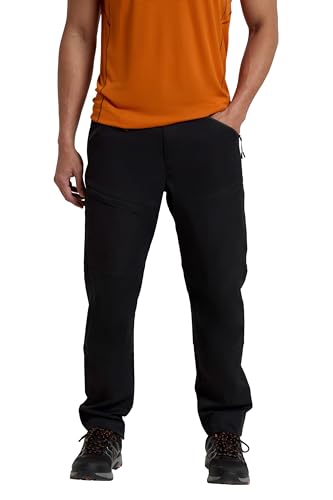 Mountain Warehouse Jungle Trekking-Hose für Herren - Wasserabweisende Hose mit UV-Schutz und elastischem Bund - ideal im Herbst, zum Spazierengehen und Wandern Schwarz 52W von Mountain Warehouse