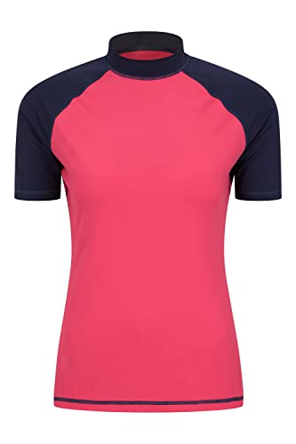 Mountain Warehouse Kurzärmeliges Badeshirt mit UV-Schutz für Damen - LSF50+, schnelltrocknendes Rash Guard, Flache Nähte - Für Schwimmen, Strand - unter Neoprenanzug Koralle 40 von Mountain Warehouse