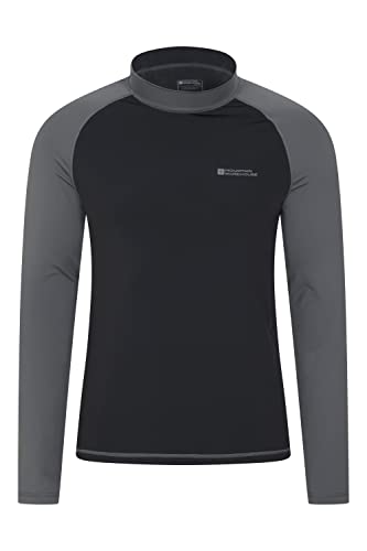 Mountain Warehouse Langärmeliges Badeshirt für Herren - Schnelltrocknendes Badeshirt, Nicht scheuernd, LSF50+, Badeshirt mit flachen Nähten - Für Schwimmen und Surfen Dunkelgrau Large von Mountain Warehouse