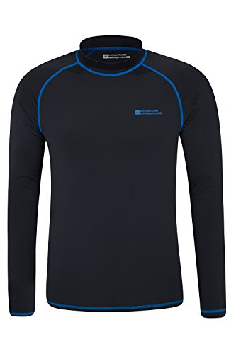 Mountain Warehouse Langärmeliges Badeshirt für Herren - Schnelltrocknendes Badeshirt, Nicht scheuernd, LSF50+, Badeshirt mit flachen Nähten - Für Schwimmen und Surfen Schwarz 4XL von Mountain Warehouse