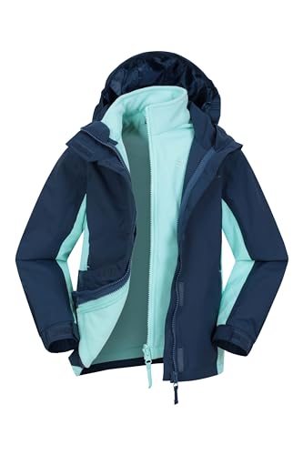 Mountain Warehouse Lightning 3-in-1 Kinder-Jacke - wasserdichte Winterjacke mit Fleecefutter, atmungsaktive Übergangsjacke für Jungen und Mädchen mit abnehmbarer Kapuze Blau 11-12 Jahre von Mountain Warehouse