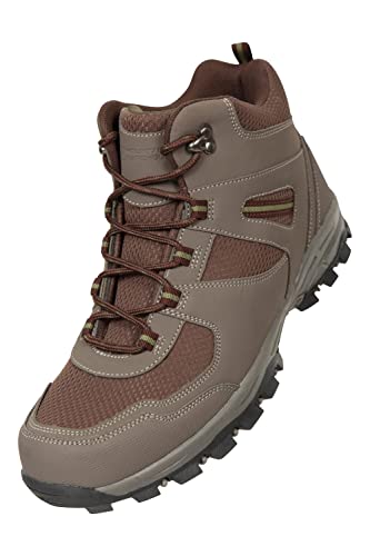 Mountain Warehouse Mcleod Stiefel für Herren - Atmungsaktiv, Bergwanderstiefel, Netzfutter, schuhe, geformtes EVA-Fußbett, synthetisches Obermaterial - Für Reisen Braun 43 von Mountain Warehouse