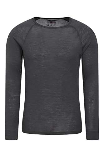 Mountain Warehouse Merino-Funktionsshirt Herren - schnelltrocknende, warme Thermounterwäsche, leichtes Merino-Unterhemd, Sportoberteil für Winter & Ski Dunkelgrau 3XL von Mountain Warehouse