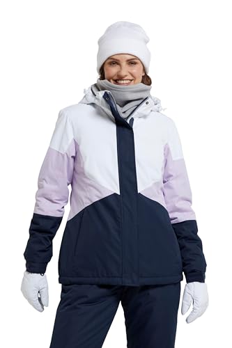 Mountain Warehouse Moon Damen-Skijacke - Schneedicht, Mikrofaser-Isolierung, winddichte Winterjacke, warm, verstellbare Kapuze - Ski-Bekleidung für den Snowboard-Urlaub Lila 42 von Mountain Warehouse