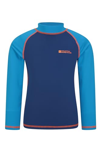 Mountain Warehouse Neoprenanzug Kinder - Langarm-Neoprenanzug mit UV-Schutz Rash Guard, Schwimmanzug für Jungen und Mädchen, Flatlock-Nähte, schnell trocknend, dehnbar Blau 13 Jahre von Mountain Warehouse