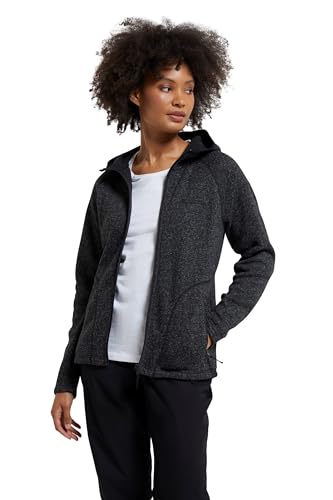 Mountain Warehouse Nevis Fleecejacke für Damen - Leichte, Warme Damen-Fleecejacke mit Reißverschluss und Taschen, atmungsaktives Winter Oberteil, kompakt - Für Outdoor Schwarz 46 von Mountain Warehouse