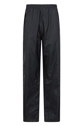 Mountain Warehouse Pakka Wasserabweisende Outdoor-Hosen für Damen - Überziehhose bei Regen fürs Wandern, Reisen und Outdoor für Frauen von Herbst Winter bis Winter, Reise-Hose Schwarz 32 von Mountain Warehouse