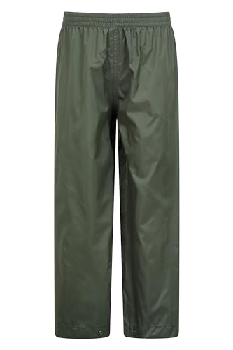 Mountain Warehouse Pakka wasserdichte Outdoor-Hose für Kinder - wasserdichte, ungefütterte Regenhose für Jungen und Mädchen, Überziehhose im Regen und Matschhose Khaki 11-12 Jahre von Mountain Warehouse