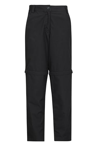 Mountain Warehouse Quest Zip-Off Damenhose – UV-Wanderhose, Damen-Outdoor-Unterteil mit Mehreren Taschen, einfache Aufbewahrung – ideal für Trekking, Camping, Wandern Schwarz 34 von Mountain Warehouse