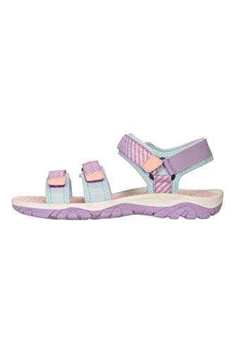 Mountain Warehouse Reef 3 Strap Kindersandalen – Neopren-gefütterte Strandschuhe, strapazierfähig, Klettverschluss, schnell trocknend Sommerschuhe – für den Strand Violett 30.5 von Mountain Warehouse