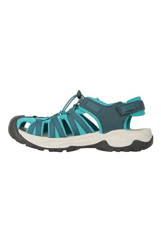 Mountain Warehouse Seaside Sandalen Shandalen für Damen mit Abfluss - Leichte Herbst Wintersandalen, Schuhe mit Klettverschluss, Neoprenschuhe, Laufsohle - Für Strand, Pool Blaugrün 40 EU von Mountain Warehouse